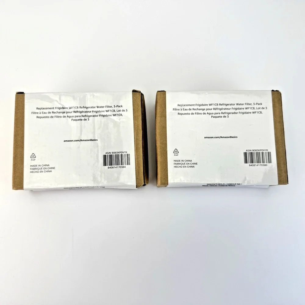 (2) Amazon Basics Replacement Frigidaire WF1CB Refrigerator Water Filter, 3-Pack